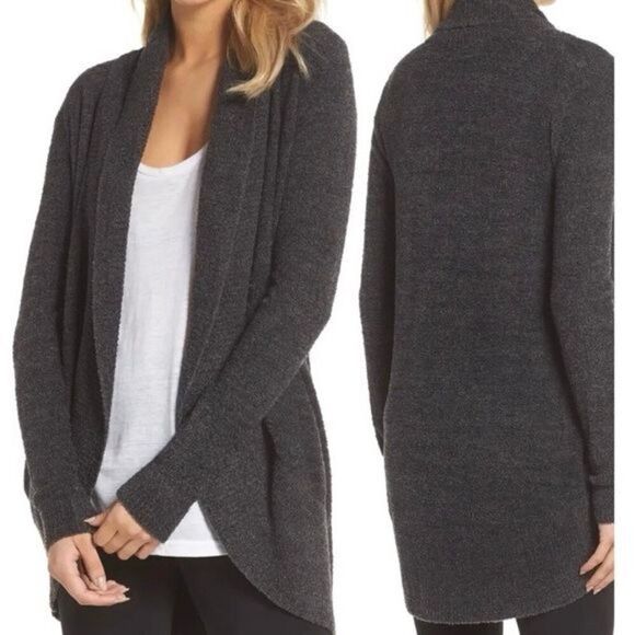 Barefoot Dreams CozyChic Lite Circle Cardi in Gray Medium - Picture 1 of 7